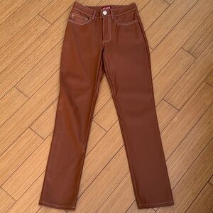 STAUD Eli faux leather jeans, size 00
